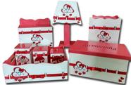 Kit Higiene bebê MDF com Farmácia Nuvem Chuva de Amor Chuva de Bençãos Vermelho