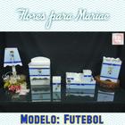 Kit Higiene bebê Mdf decorado 7 pçs - FUTEBOL CHEVRON AZUL BB