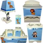 Kit Higiene bebê Mdf menino 7 pçs - SAFARI AZUL BB