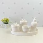 Kit higiene bebê porcelana branca borboleta 4 pc band oval