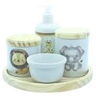 Kit higiene bebê Safari 5 pçs - Porcelana Bdj Redonda Pinus