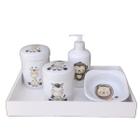 Kit higiene bebê Safari 5 pçs - Porcelana c/tampas decoradas