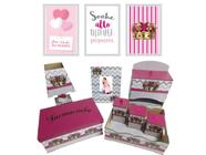 Kit Higiene Bebe Safari Maternidade Com Trio De Quadros Mdf