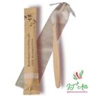 Kit Higiene Bucal sustentável com escova de dente de bambu e porta escova em algodão crú