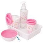 Kit- Higiene com bandeja com 05 Pçs na cor Rosa- Princesa - Plasútil