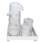 Kit Higiene Completo Porcelanas Térmica Flor Liz Rosa Bebê