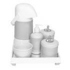 Kit Higiene Completo Potes Porcelana Provençal Prateado Bebê