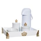 Kit Higiene Gold Com 5 Peças Quarto Bebê Menina Menino