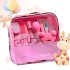 Kit Higiene Infantil Rosa Bolsa Cortador Unhas Escova