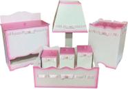 Kit Higiene para bebê MDF Passa Fita Rosa