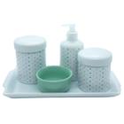 Kit higiene Poá 5 peças - Molhadeira Verde - Peças Porcelana