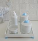 Kit Higiene Porcelana Bebê Banho Cuidado Quarto K014 Nuvem