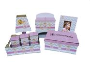 Kit Higiene Princesa Menina Mdf Decoração Quarto Bebe Rose