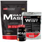 Kit Hipercalórico Waxy Mass + Whey Protein + Bcaa