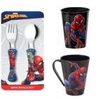 Kit Homem Aranha - Faqueiro com 2 peças e Copo  e Caneca