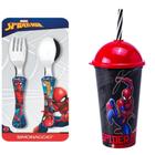 Kit Homem Aranha - Faqueiro com 2 peças e Copo Shake