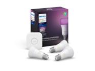 Kit Hue Starter 3 Lampadas LED Smart 9W 2000-6500K-RGBE27 + Controlador Bridge 929002261501 Philips