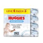 Kit Huggies Lenços Umedecidos Recém Nascido - 4 pacotes 192 lenços