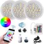 Kit Iluminação Colorida para Piscinas 3 Refletores LED RGB 5W Policarbonato e Central WiFi Alexa - Sol e Água Piscinas e Acessórios