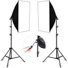 Kit Iluminação Luz Contínua 2x Softbox 50x70cm e Tripé para Estúdio (Sem Lâmpada)