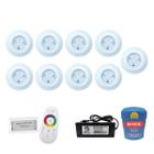 Kit Iluminação Piscina 108m² Completo - 1 Módulo + 9 Leds 9w - 40 Graus de Sol