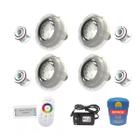 Kit Iluminação Piscina 32m² 4 Leds 4w + Módulo + Disp 50mm - Zizi Piscinas