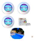 Kit Iluminação Piscina 4 Refletores Led Abs Rgb + Comando Touch + Fonte 12V - Seven Pool