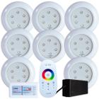 Kit Iluminação Piscina 8 Refletores Led 9w RGB ABS e Comando - Hidramax