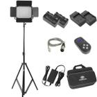 Kit Iluminador Led 1000 Greika Gk-1000b Pro + Baterias + Carregadores + Fonte + Tripé