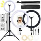 Kit Iluminador Ring Light Anel Luz 26 Make Tripé 2M Youtuber