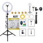 Kit Iluminador Ring Ligth Anel Luz 26Cm Fotos Make Tripé 2.1