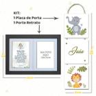 Kit Infantil Bebê com Placa de Porta Maternidade e Porta Retrato com Oração do Santo Anjo do Senhor