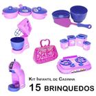 Kit Infantil Casinha Batedeira Panela Forma Cafeteira 15P