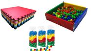 Kit infantil cercadinho infantil plástico +tatame 1x1 + 250 bolinhas coloridas 76mm kit infantil playground