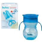 Kit Infantil Copo Com Alça 250ML E Porta Frutinha Azul - Buba