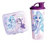 Kit infantil copo com bico e sanduicheira princesa frozen da tupperware