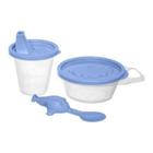 Kit Infantil Divertido 3 Peças Com Colher Aviãozinho Azul - Jaguar