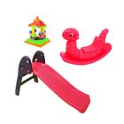 KIT INFANTIL ESCORREGADOR BABY varias cores + GANGORRA cavalinho NHOCA varias cores Combo Playgrounds Completo - VALENTINA BRINQUEDOS