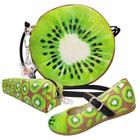 Kit Infantil Feminino Sapatilha, Bolsa E Estojo Frutinhas Kiwi, Magicc Kids