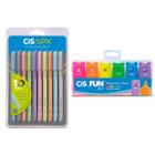 Kit Infantil Marca Textos Cis Fun Neon + Estojo BPX 10 Cores