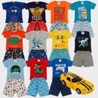 Kit Infantil Menino 8 Peças 4 Camiseta 4 Bermuda 1 Brinquedo