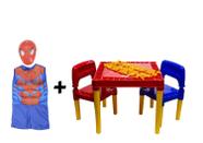 Kit Infantil Mesa Atividades Tritec + Fantasia Homem Aranha - Tritec e Master Toy