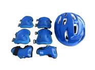 Kit Infantil Para Esportes Skate Bike Patins Completo 7 Peças Tam Médio Azul Belfix