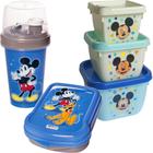 Kit Infantil Porta Lanche Escola Viagem Mickey 5 Itens - Plasútil