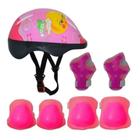 Kit Infantil Proteção Bicicleta Capacete Patins Skate Rosa