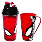 Kit Infantil Skakeira 580ml e Caneca 500ml Plasútil Estampa do Homem Aranha