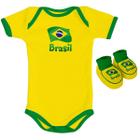 Kit Infantil Torcida Baby Brasil Curto Body + Pantufa