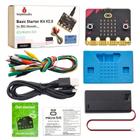 Kit inicial básico KEYESTUDIO para BBC Micro bit V2, programação gráfica, bússola embutida, botões, tela matricial de LED, suporte de bateria e cabo USB para Microbit