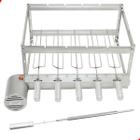 Kit Inox Churrasqueira Giratória 5 Espetos Brasa Grill + Espeto Picanha