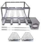 Kit Inox Para Churrasqueira 4 Espetos Giratório Brasa Grill + 2 Grelhas Auxiliares + 2 Espetos Picanha